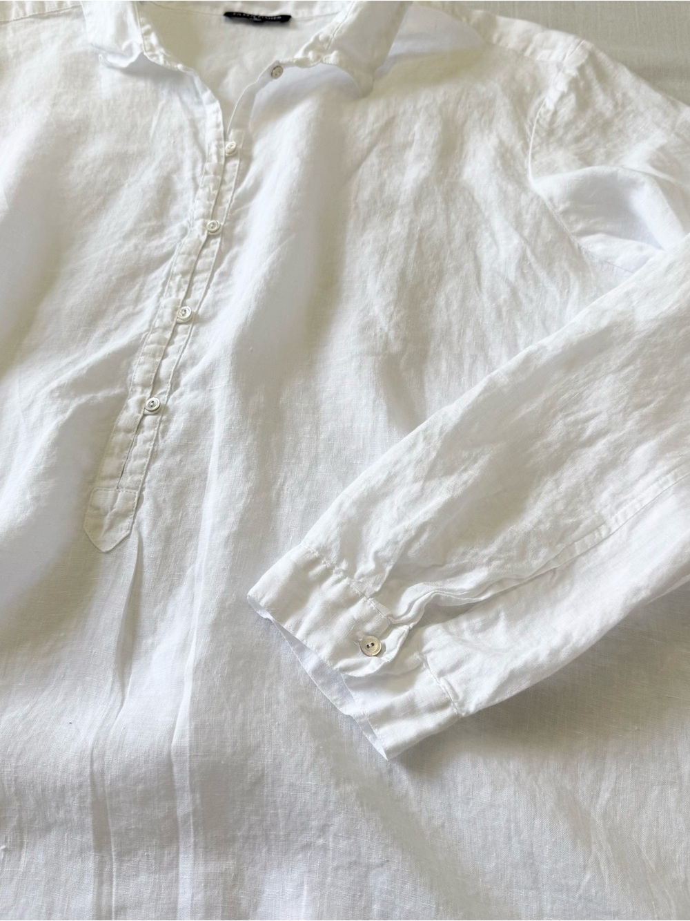 EILEEN FISHER WOMAN IRISH LINEN BUTTON FRONT CLOSURE LONG SLEEVE TOP SHIRT Sz XL - Picture 7 of 10